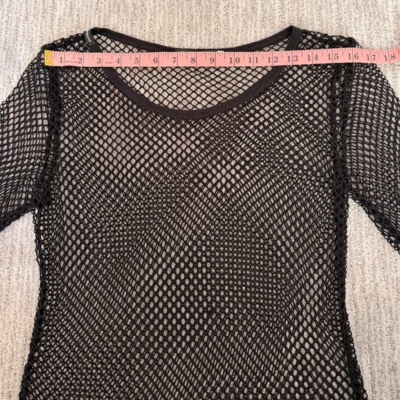 NWOT  DOLCE & GABBANA VTG 1990s Sheer Mesh 3/4 Sleeve Size 44  Goth - Picture 7 of 12